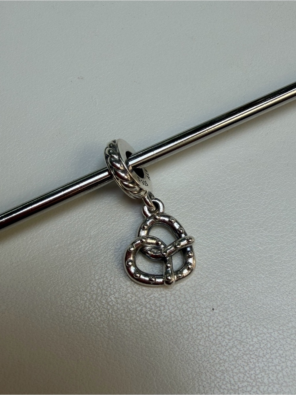 Pandora Sterling Silver Pretzel Charm Dangle Bracelet Charm - Silver